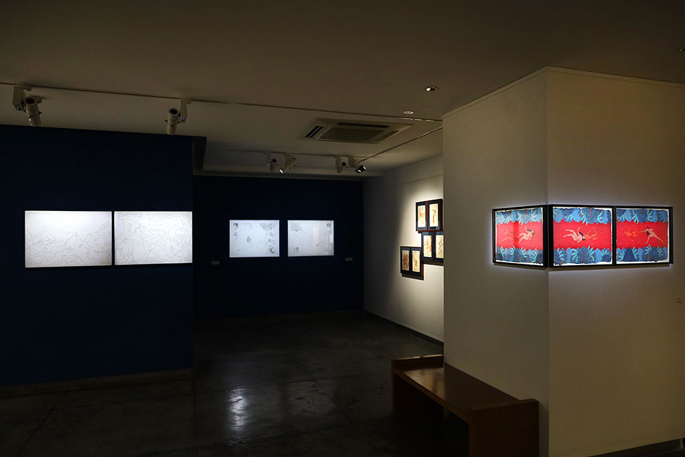 On paper show installation shoots