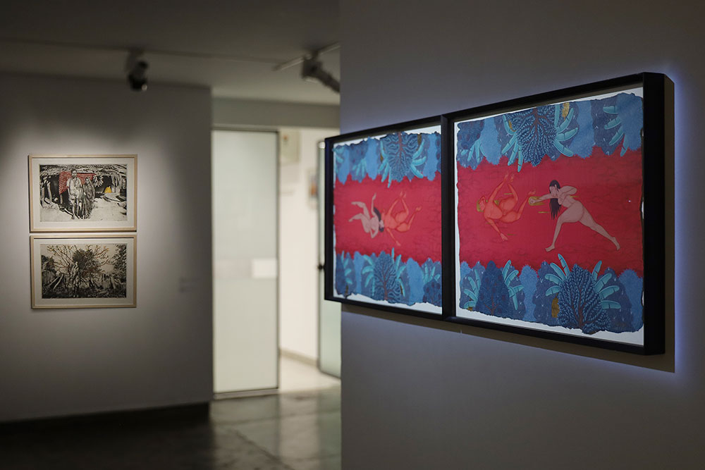 On paper show installation shoots