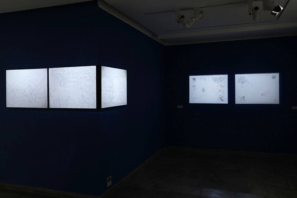 On paper show installation shoots